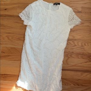 white lace mini dress